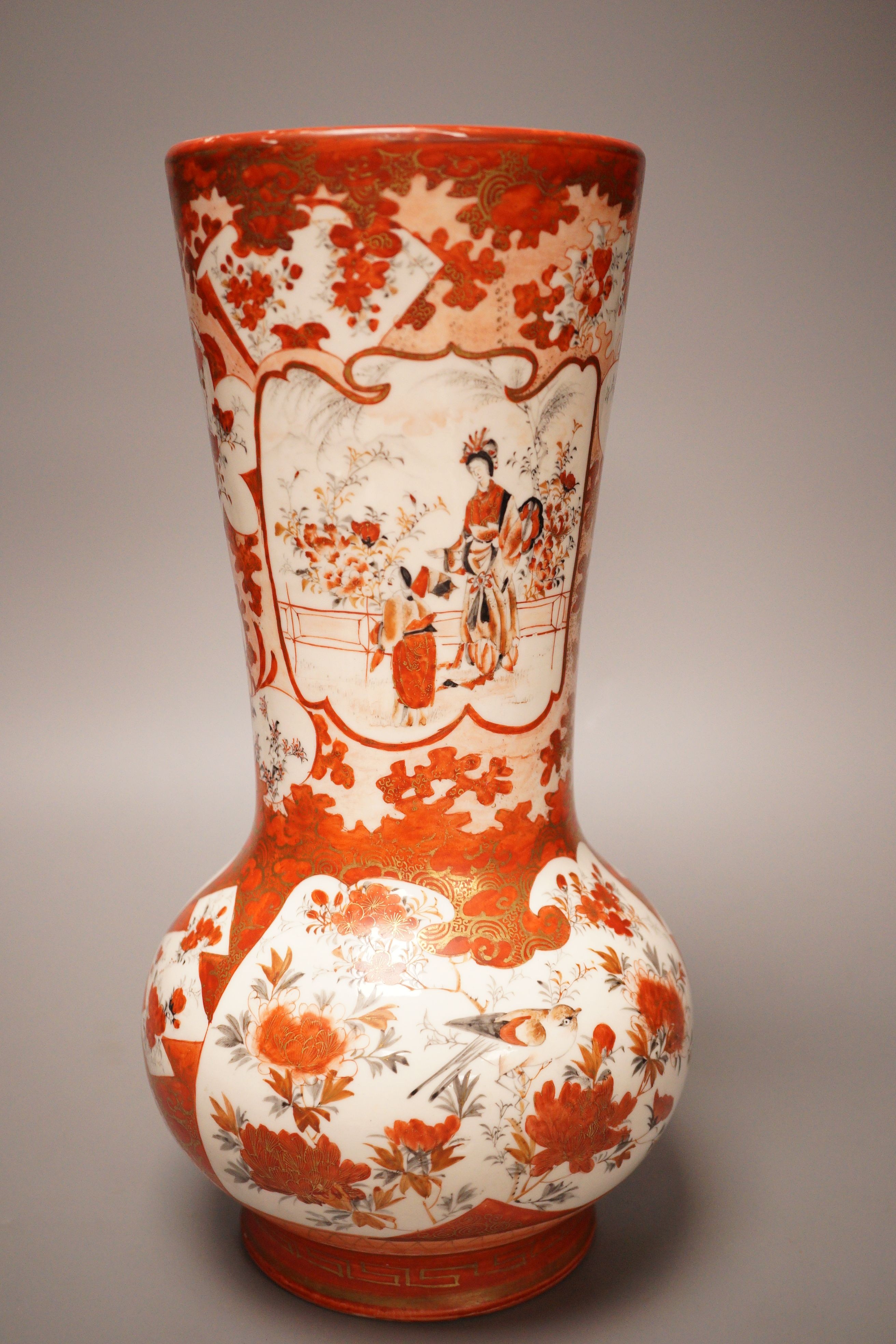 An early 20th century Japanese Kutani vase, signed to base. 34cm tall
